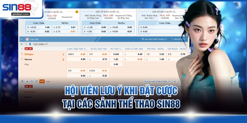 Hội viên lưu ý khi đặt cược tại các sảnh thể thao SIN88