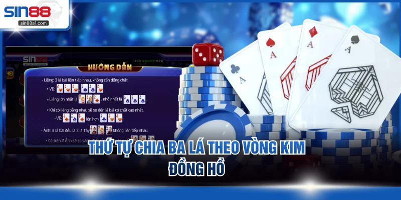 Thứ tự chia ba lá theo vòng kim đồng hồ